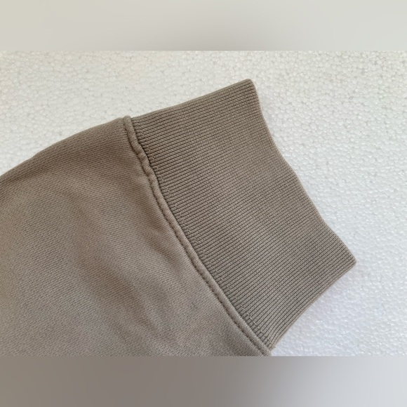 SATURDAYS NYC FRENCH TERRY BOWERY SUN CREW GRAPHIC SWEATSHIRT TAN BOYFRIEND - Picture 6 of 9